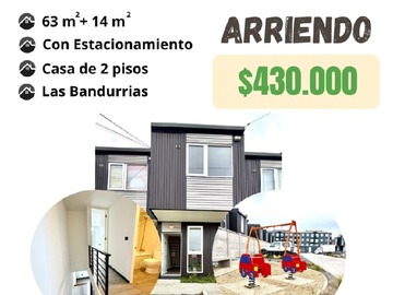 Casa en arriendo mensual en Arriendo casa, 2 dormitorios y 1 baño, con estacionamiento, San Pedro de la Paz - 2 dormitorios, 1 baño