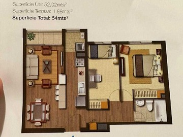 Departamento en venta en Depto 2B 1 B excelentes estado (91058), Puerto Montt - 2 dormitorios, 1 baño