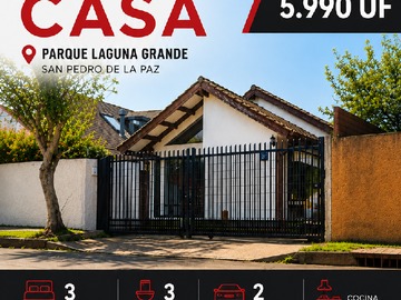 Casa en venta en Venta Acogedora Casa en Parque Laguna Grande San Pedro de la Paz - 3 dormitorios, 3 baños