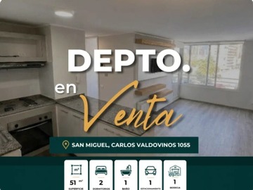 Departamento en venta en Carlos Valdovinos 1055, San Miguel - 2 dormitorios, 1 baño