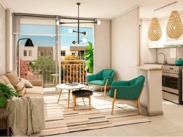 Departamento en arriendo mensual en Santa marta, Huechuraba - 3 dormitorios, 1 baño