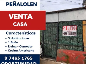 Casa en venta en Casa Cercana a Municipalidad Peñalolen (179593), Peñalolén - 3 dormitorios, 1 baño