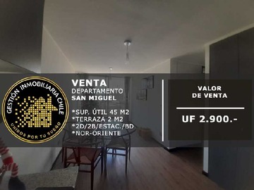 Departamento en venta en Oportunidad Única de Inversión Inmobiliaria (144664), San Miguel - 2 dormitorios, 2 baños