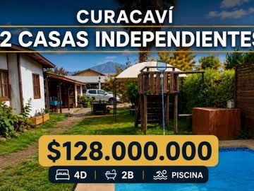 Casa en venta en Sector los panguiles, Curacaví - 4 dormitorios, 2 baños
