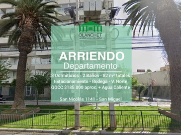 Departamento en arriendo mensual en Arrienda departamento San Miguel 3d/2b (177964), San Miguel - 3 dormitorios, 2 baños