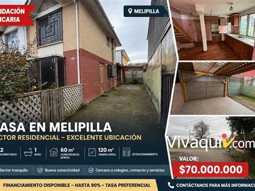 Casa en venta en Pasaje Tres Carlos Anfruns Peñaloza, Melipilla - 2 dormitorios, 1 baño