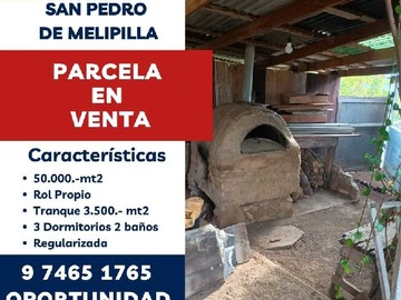Terreno en venta en 5 hectáreas, casa y agua ¡Invierte hoy! (180177), Melipilla - 3 dormitorios, 2 baños