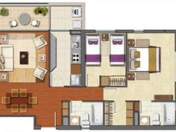 Departamento en venta en Departamento 2D 2B + Est. y Bodega el Llano, San Miguel - 2 dormitorios, 2 baños