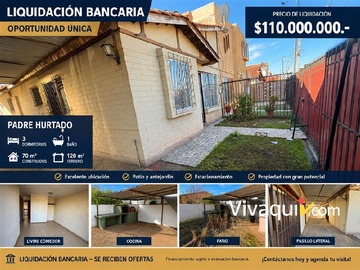 Casa en venta en Cardenal Raul Silva Henriquez 265, Padre Hurtado - 3 dormitorios, 1 baño