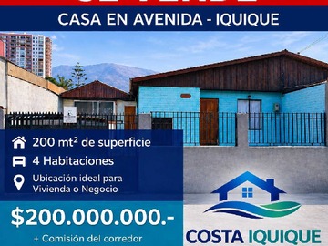 Casa en venta en Oportunidad Única de Inversión Inmobiliaria (178765), Iquique - 3 dormitorios, 1 baño
