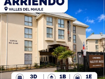 Departamento en arriendo mensual en Condominio Valles del maule, Talca - 3 dormitorios, 1 baño