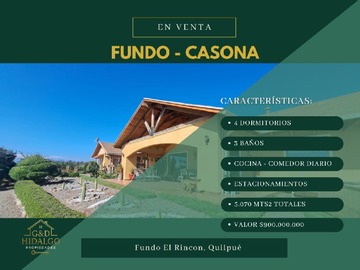 Parcela en venta en Vende g&d hidalgo propiedades, Quilpué - 4 dormitorios, 3 baños