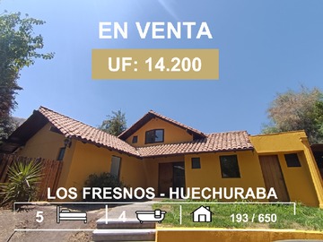 Casa en venta en Los Fresnos 1188 Condominio Los Ciruelos, Huechuraba - 6 dormitorios, 5 baños