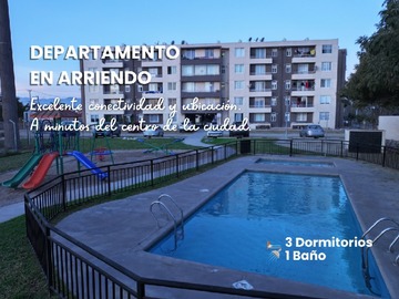 Departamento en arriendo mensual en Sector las compañias condominio mistral v, La Serena - 3 dormitorios, 1 baño