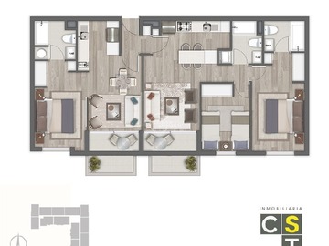 Departamento en venta en Metro Los Orientales, Ñuñoa - 3 dormitorios, 3 baños