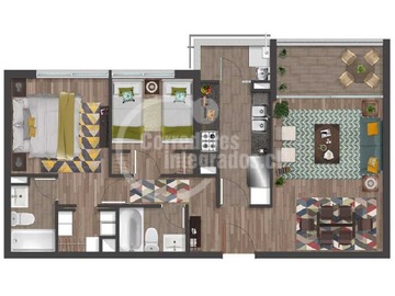 Departamento en arriendo mensual en Metro Ñuñoa, Ñuñoa - 2 dormitorios, 2 baños