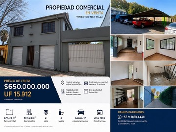 Casa en venta en 7 oriente 1253, Talca - 5 dormitorios, 4 baños