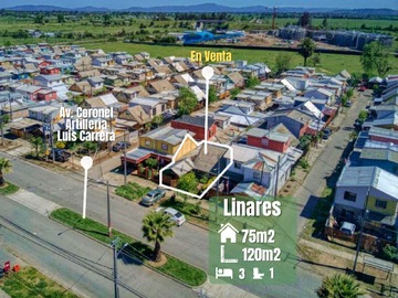 Casa en venta en Avenida Coronel De Artillería Luis Carrera 2035, Linares, Región del Maule 3580000, Chile, Linares - 3 dormitorios, 1 baño