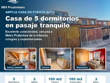 Casa en venta en Casa Salitrera Aurora 2286, Puente Alto - 5 dormitorios, 2 baños