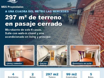 Casa en venta en Metro las mercedes, Puente Alto - 4 dormitorios, 2 baños