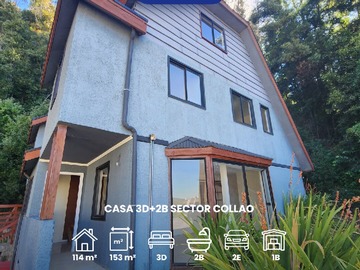 Casa en venta en Collao, Concepción - 3 dormitorios, 2 baños