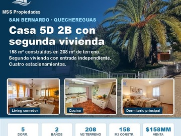 Casa en venta en Casa en Venta en San Bernardo - 5 dormitorios, 2 baños