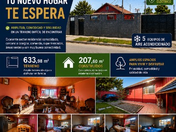 Casa en venta en Amplia y Hermosa Casa en Talca con Gran Terreno - 4 dormitorios, 3 baños