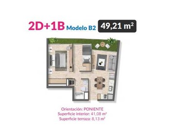 Departamento en arriendo mensual en Arriendo Dpto 2D 1B Metro Mirador (177099), La Florida - 2 dormitorios, 1 baño