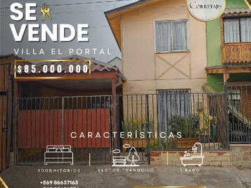 Casa en venta en Casa en Venta, Villa el Portal. Ovalle - 3 dormitorios, 1 baño