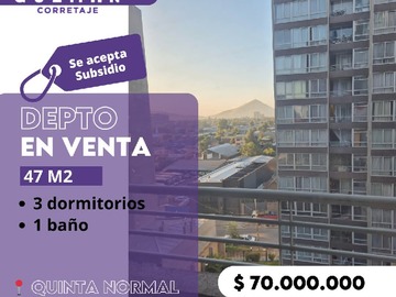 Departamento en venta en Cruchaga Montt 760, Quinta Normal - 3 dormitorios, 1 baño