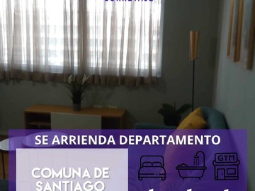 Departamento en arriendo mensual en Amplio y Luminoso con Excelente Conectividad (173991), Santiago - 1 dormitorio, 1 baño
