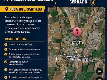 Terreno Industrial en arriendo mensual en Sitio para guardar camiones o vehículos de carga (177874), Pudahuel