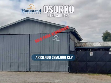 Bodega en arriendo mensual en Espacio estratégico para tu negocio (162896), Osorno