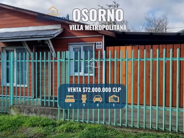 Casa en venta en Espaciosa Casa con Vistas Impresionantes (166408), Osorno - 2 dormitorios, 1 baño