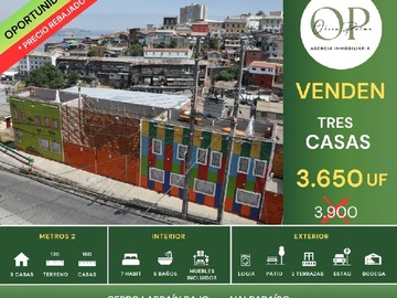 Casa en venta en Se Venden 3 Casas Amobladas, Clarraín Bajo, Valparaíso - 7 dormitorios, 5 baños