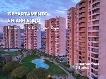 Departamento en arriendo mensual en Condominio palmas de peñuelas, Coquimbo - 3 dormitorios, 2 baños