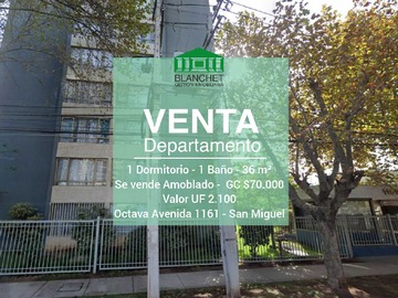 Departamento en venta en Departamento amoblado 1d/1b (159012), San Miguel - 1 dormitorio, 1 baño