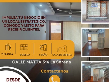 Local Comercial en arriendo mensual en calle matta,514, La Serena - 1 dormitorio, 1 baño