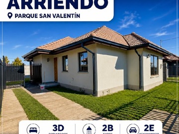 Casa en arriendo mensual en parque san valentin, Talca - 3 dormitorios, 2 baños