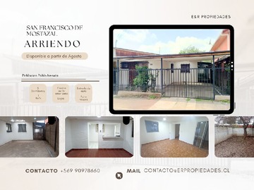Casa en arriendo mensual en Población Pablo Neruda, Mostazal - 3 dormitorios, 1 baño