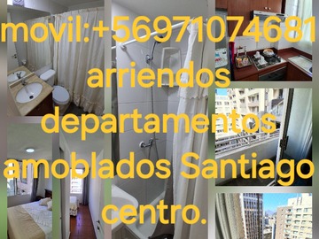 Departamento en arriendo diario en Huérfanos 1400, Santiago - 2 dormitorios, 2 baños