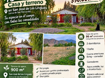 Casa en venta en Venta de Terreno de 900mts2 + Casa de 98 Mts2 - 2 dormitorios, 1 baño