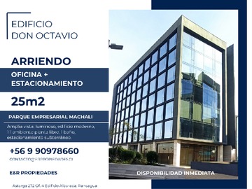 Oficina en arriendo mensual en Pucará 50, Machalí - 1 dormitorio, 1 baño