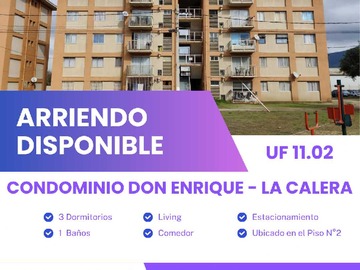 Departamento en arriendo mensual en Amplio y Luminoso, Ideal para Familias (174473), La Calera - 3 dormitorios, 1 baño