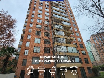 Departamento en venta en Alonso de Cordoba, Las Condes - 4 dormitorios, 3 baños