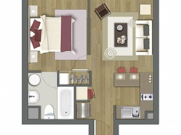 Departamento en venta en Belisario prats - general mackenna, Independencia - 1 dormitorio, 1 baño