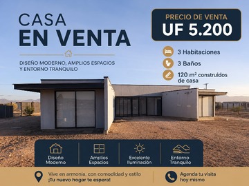 Casa en venta en Nueva Cavancha, Vallenar - 3 dormitorios, 3 baños