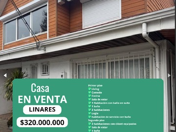Casa en venta en Linares, Linares - 5 dormitorios, 4 baños