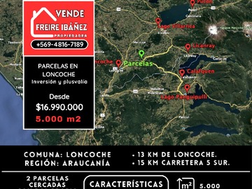 Sitio en venta en Parcelas en loncoche 5.000 m² – rol propio, acceso asfaltado, Loncoche
