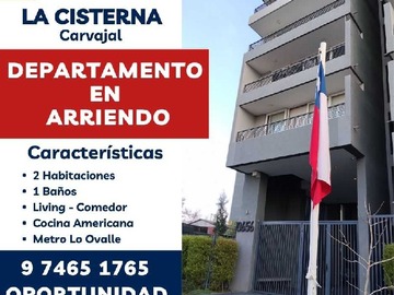 Departamento en arriendo mensual en Arriendo depto 2D en La Cisterna, gran ubicación (181547), La Cisterna - 2 dormitorios, 1 baño